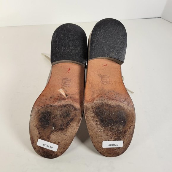 SPACE Styled in France Metallic Taupe Leather Combat Boot Women Sz 6.5 - Picture 10 of 14